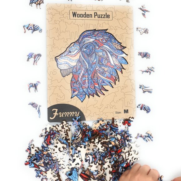 Suvira Animal Wooden Puzzle - Engaging, Educational, Lion - Picture 5 of 6